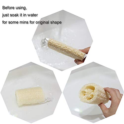 4'' Natural Loofah Exfoliating Body Sponge Scrubber For Skin Care In Bath Spa Shower Pack Of 4