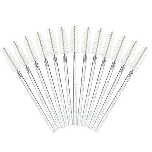 G2Plus 300Pcs Crystal Mascara Wands, White Eyelash Mascara Applicator, Disposable Spoolies Makeup Kits For Applying Mascara, Las
