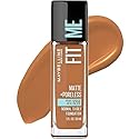 Maybelline Fit Me Matte + Poreless Liquid Oil-Free Foundation Makeup, Warm Coconut, 1 Count (Packaging May Vary)