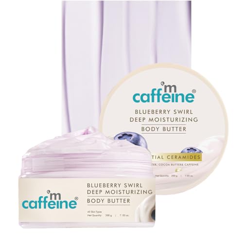 Mcaffeine Blueberry Swirl Deep Moisturizing Body Butter | 5 Essential Ceramides For Skin Repair With Shea Butter & Cocoa Butter 