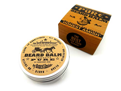 Honest Amish - Pure - Fragrance Free Beard Balm - All Natural - 2 Ounce