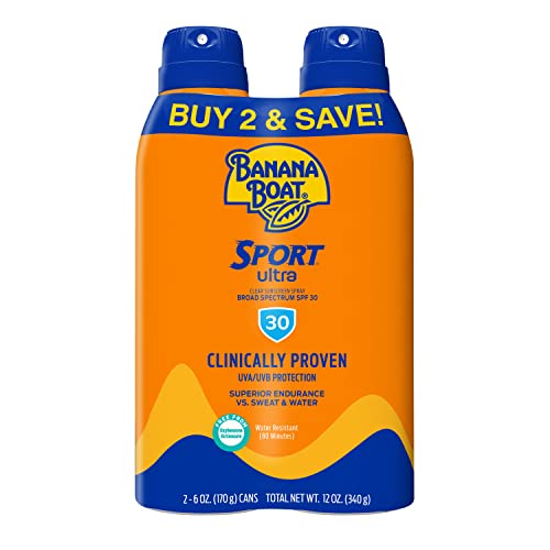 Banana Boat Sport Ultra Spf 30 Sunscreen Spray Twin Pack | Banana Boat Sunscreen Spray Spf 30, Spray On Sunscreen, Water Resista