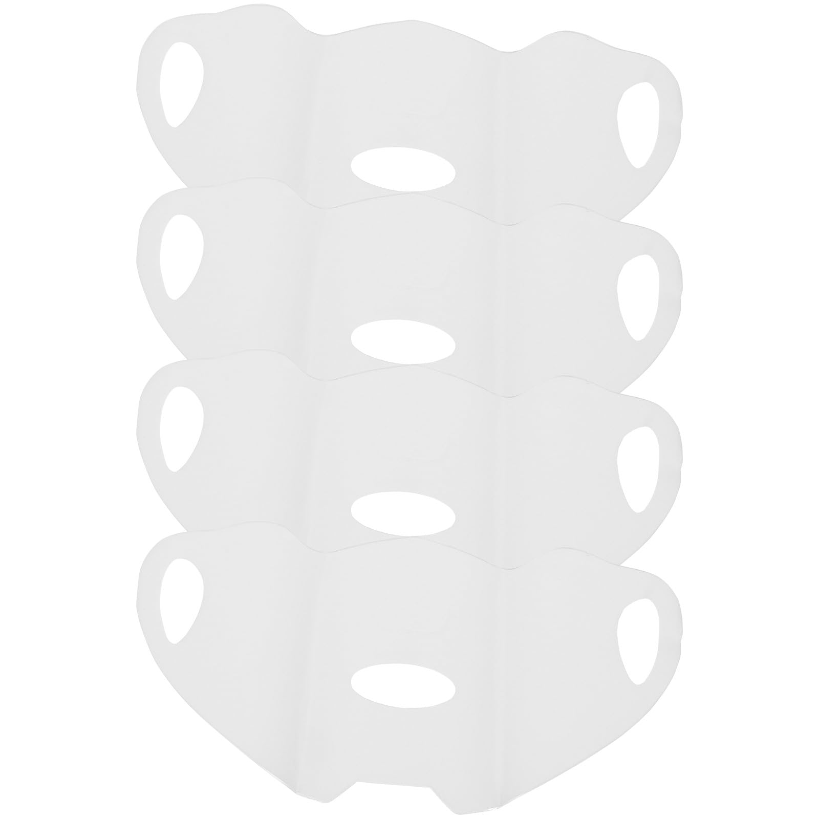 OSOLADY 4Pcs White Elastic Fabric Moisture Gel Facial Sheet Masks Sun for Outdoor Golf Skin Care Face Patches