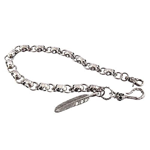 Merishopp 2Xhip Hop Skull Punk Chain Alloy Jewelry Trousers Wallet Pants Antique Silver