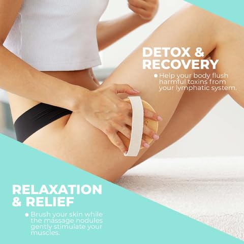Dry Body Brush (1 Pack) - Reduce Cellulite, Dry Brush For Cellulite And Lymphatic Drainage, Exfoliating Brush With Soft Massage
