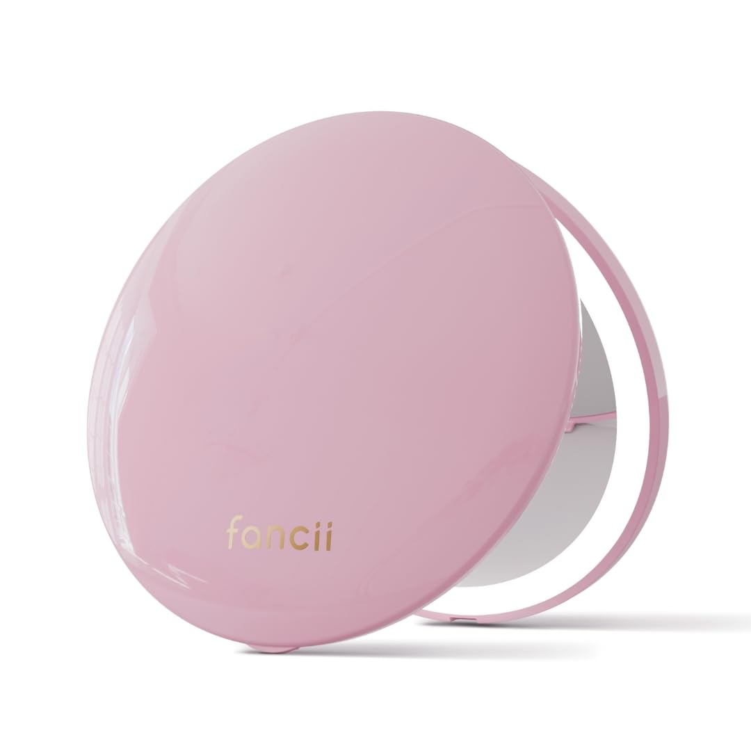 Fancii Compact Magnifying Mirror With Led Light, 10X/1X, Rechargeable, 3 Light Settings, Dimmable - Small Lighted Travel Handhel