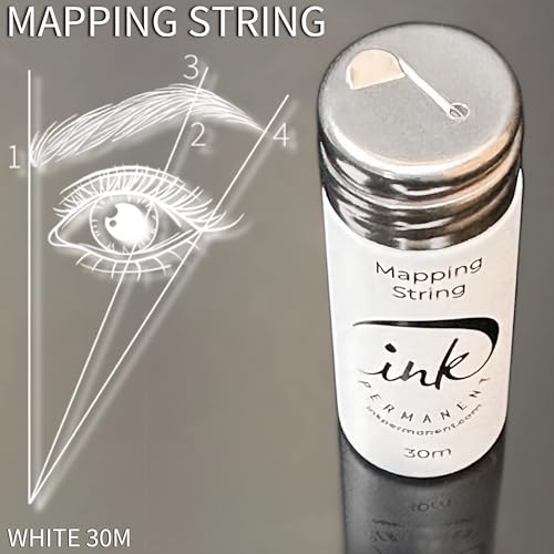 Ink Permanent Brow Mapping String - Pre-Inked 100 Ft for Microblading Supplies - White