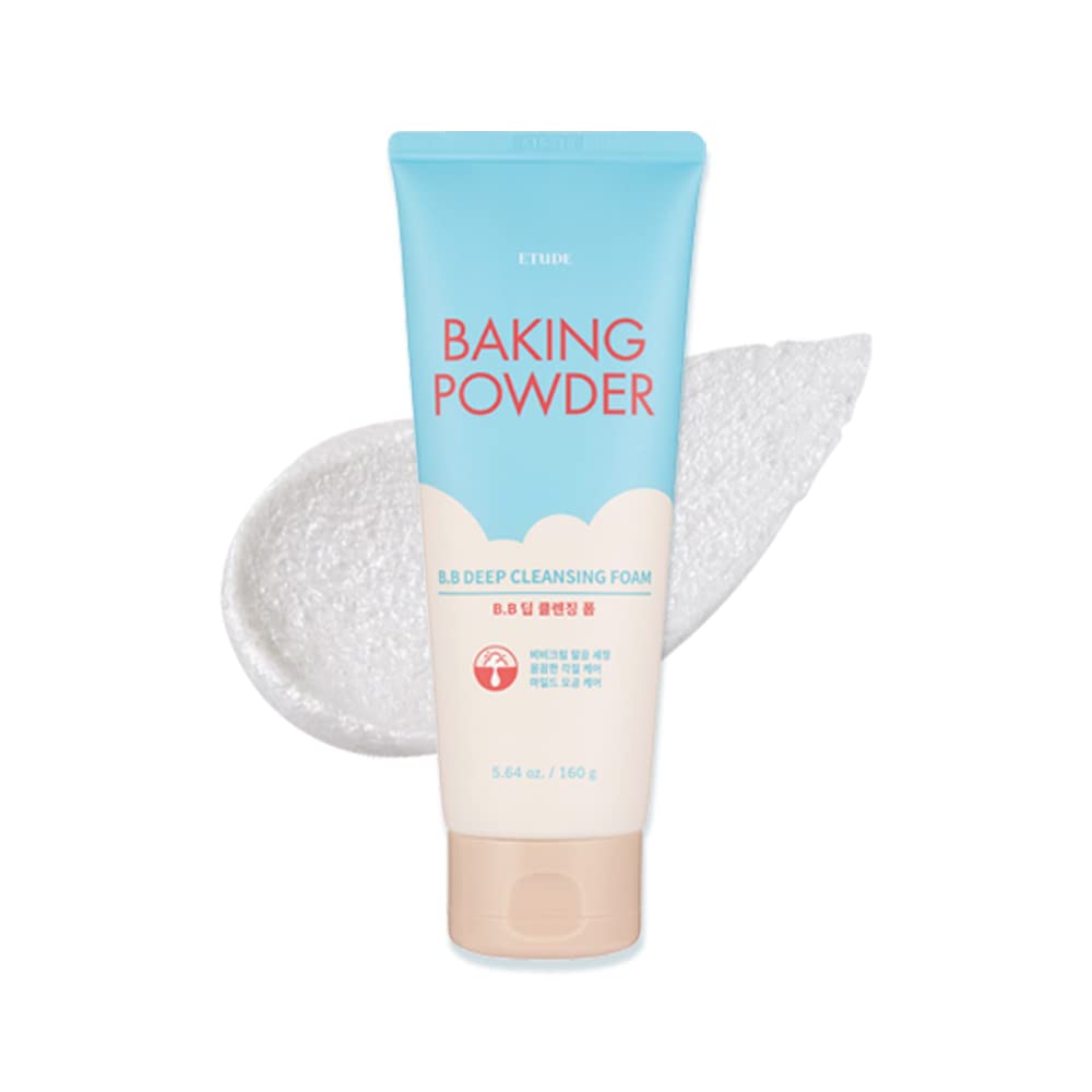 Etude Baking Powder B.B Deep Cleansing Foam, 5.4 Fl.Oz.(160Ml) (21Ad) | Perfect Cleansing And Peeling, Removes Pore Waste And De