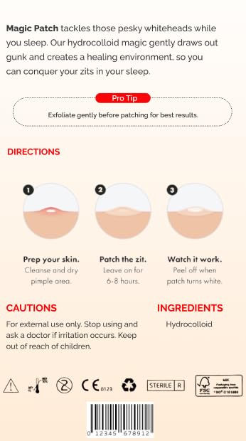ClearPatch Acne Treatment Hydrocolloid Pimple Patch (36 Patches in 1 Box) - Invisible Acne Patch for Pimple, Blemish Healing, Sk