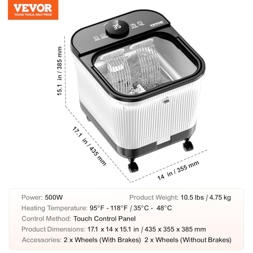Vevor Foot Spa Bath Massager With Heat Pedicure Foot Bath Tub For Stress Relief
