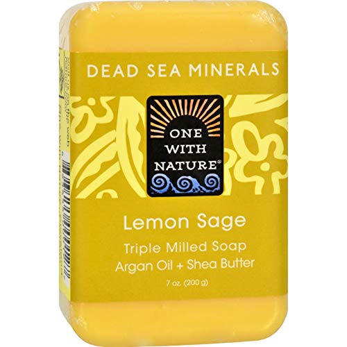 ONE WITH NATURE DEAD SEA BAR SOAP,LMN SAG, 7 OZ
