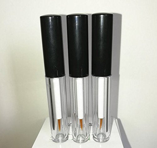 6PCS 0.06oz Empty Upscale Plastic Eyeliner Vials Tube Bottle Refillable Eyelash Growth Liquid Container Clear Mascara Bottle wit