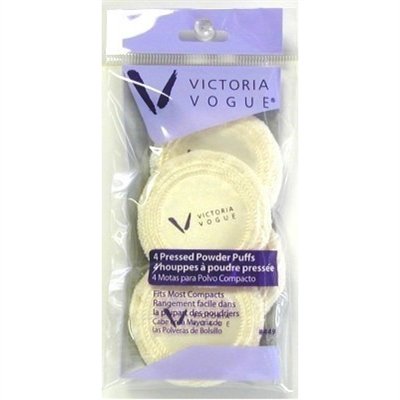 Victoria Vogue #449 Satin Top Cotton Velour Puffs 4 Count (Pack of 2)