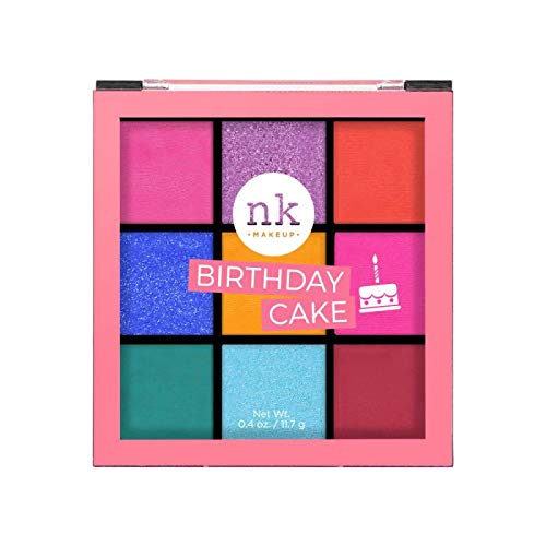 Nicka K New York Nine Color Eyeshadow Palette,Matte & Shimmery Finish - Birthday Cake,Multicolor,11G