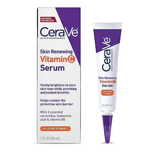 ceraVe Vitamin c Serum with Hyaluronic Acid  Skin Brightening Serum for Face with 10% Pure Vitamin c  Fragrance Free  1 Fl Oz