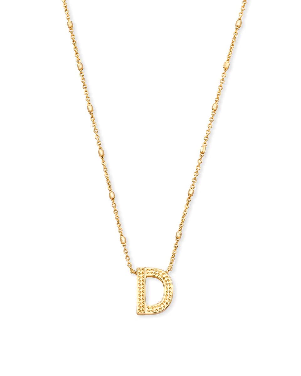 Kendra Scott Letter D Pendant Necklace for Women, Fashion Jewelry, 14k Gold-Plated Brass, Gold Metal, Letter D