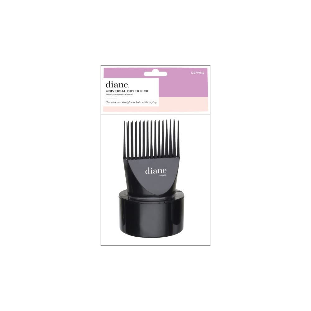 Diane Dryer Pick Attachment - Blow Dryer Comb Attachment, Fits Most Dryers with 2    Barrels - Black - D27WN2