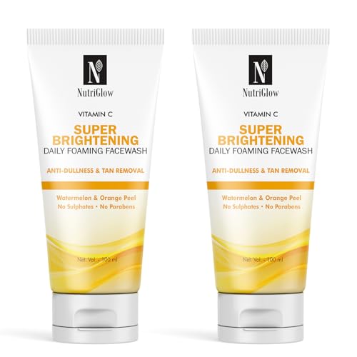 Nutriglow Vitamin C Daily Foaming Face Wash With Orange Peel, Oil Control, Sulphate Free, For Glowing All Skin Types For Men And