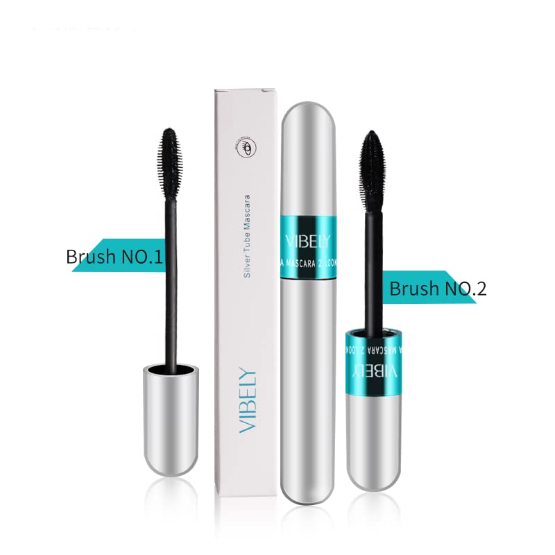 KUNSHNBEI 4 Pack Mascara - 5x Longer, Washable 2 in 1 4D Silk Fiber, Black, 1.04 oz (Pack of