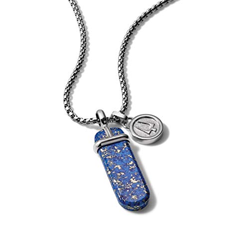 Bulova Men's Classic Round Box Link Chain Necklace with Polished Pendant