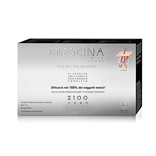 Crescina Transdermic Plc 12 Bulge Stem 2100 Anti Hair Loss Regrowth Man 20 Vials (7+7+6+)