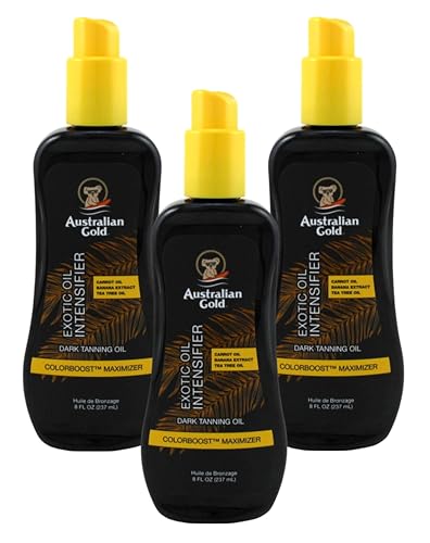 Australian Gold Intensifier Exotic Dark Tanning Oil 8 Ounce (Pack of 3)