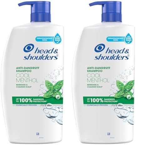 Head & Shoulders Cool Menthol Anti Dandruff Shampoo For Women & Men, 1L (Pack Of 2)