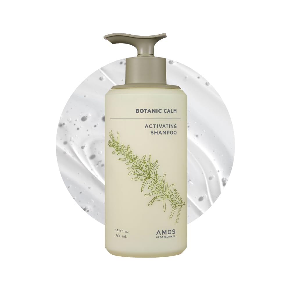 AMOS PROFESSIONAL Botanic Calm Activating Shampoo l Vegan Scalp & Hair Strengthening Shampoo with Rosemary and Biotin, Sulfate F