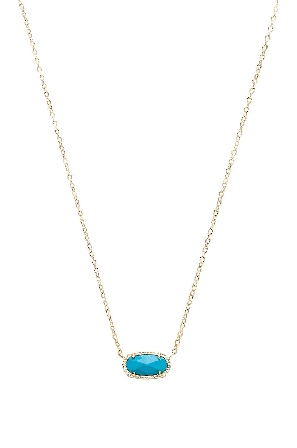 Kendra Scott Elisa Pendant Necklace for Women, Fashion Jewelry, 14k Gold-Plated, Turquoise