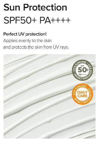 Mary&May Cica Soothing Sun Cream Spf50+ Pa++++ 50Ml, Korean Sunscreen Face, No Sticky, No Streak, No White Cast, Sun Block, Cica