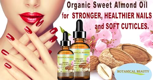 Botanical Beauty SWEET ALMOND OIL 100% Pure Natural Virgin Unrefined Undiluted Cold Pressed Carrier Oil for Face, Skin, Body, Ha