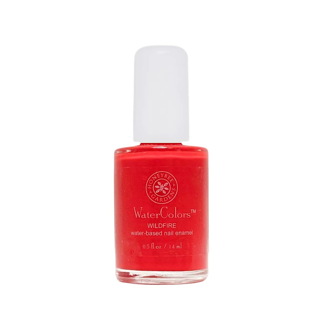 Honeybee Gardens Water-Based Nail Enamel, Wild Fire, Matte Bright Red With A Hint Of Orange, Eco-Friendly, Odorless & Vibrant Po
