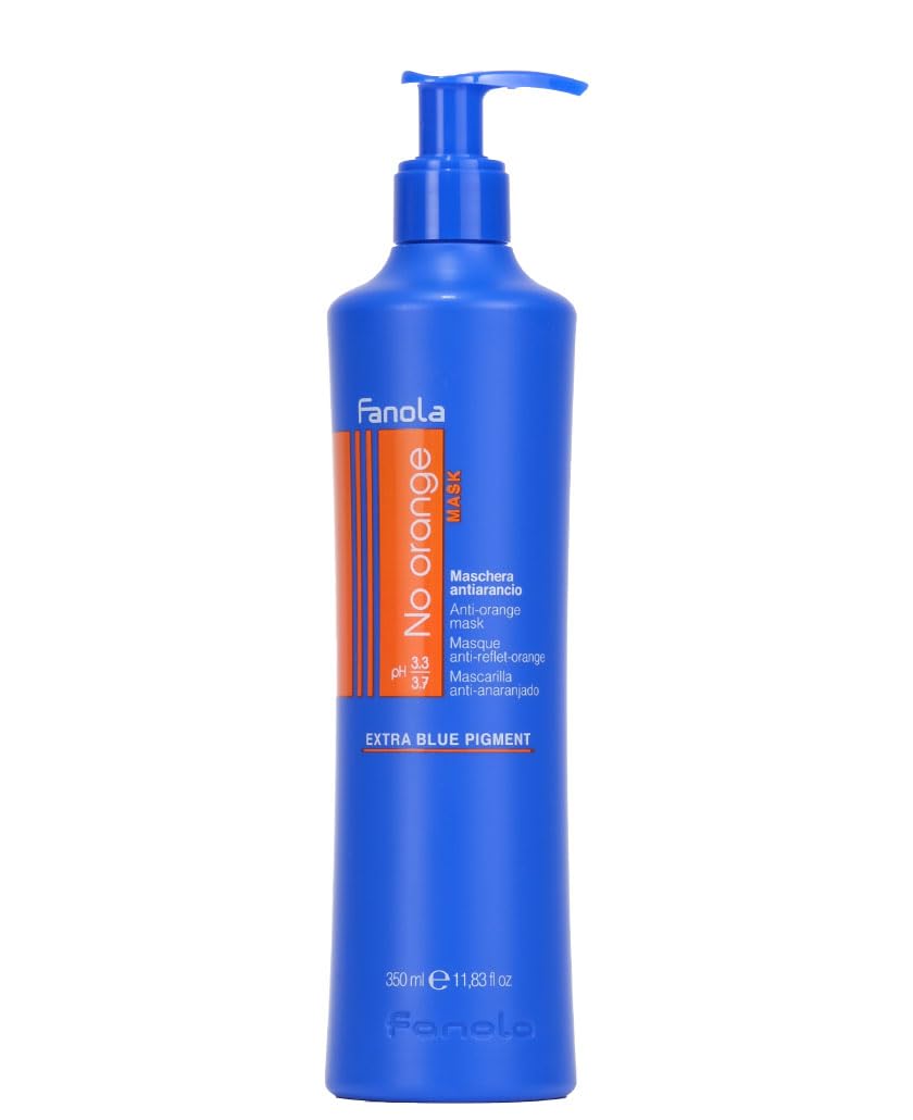 Fanola No Orange Mask - Blue Color Depositing Treatment for Dark Tones, Removes Brassiness from Color-Treated Hair - Conditionin