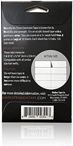 Beautify No Shine Hair Extension Tape Tabs - Double Sided Replacement Tape For Hair Extensions, 120 Tabs Per Pack - Shine-Free H