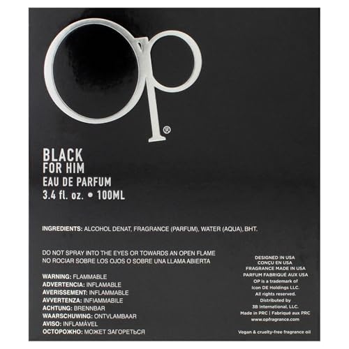 Op Black For Him By Ocean Pacific, 3.4 Oz Eau De Toilette Spray For Men