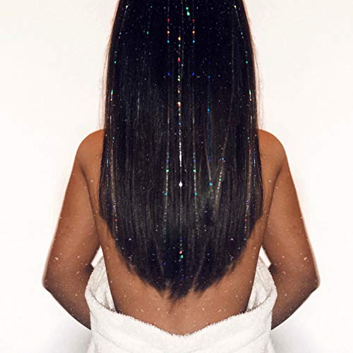 40 Hair Tinsel 100 Strands - Sparkling Silver