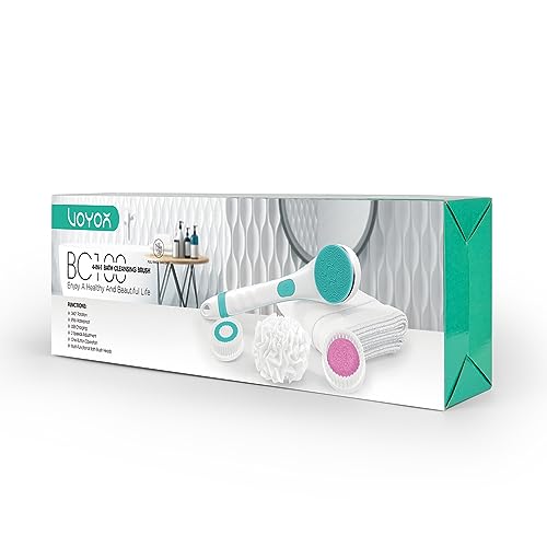 Voyor Electric Body Brush Back Scrubber For Shower Rechargeable Exfoliating Bath Brush Powered Shower Brush With Non-Slip Long H
