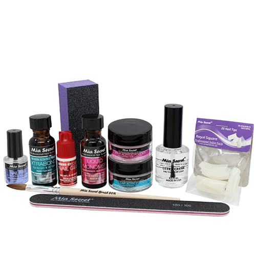 Mia Secret Acrylic Nail Kitset For beginners - Nails Kit With Pink Acrylic Powder and clear Acrylic Powder With Everything - Sta