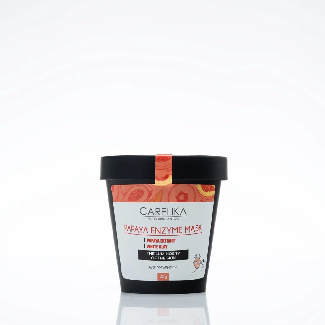CARELIKA Papaya Enzyme Face Mask  20g  Powdered Clay Mask with Kaolin, Papaya & Pineapple Extracts  Deep Cleansing & Pore Min