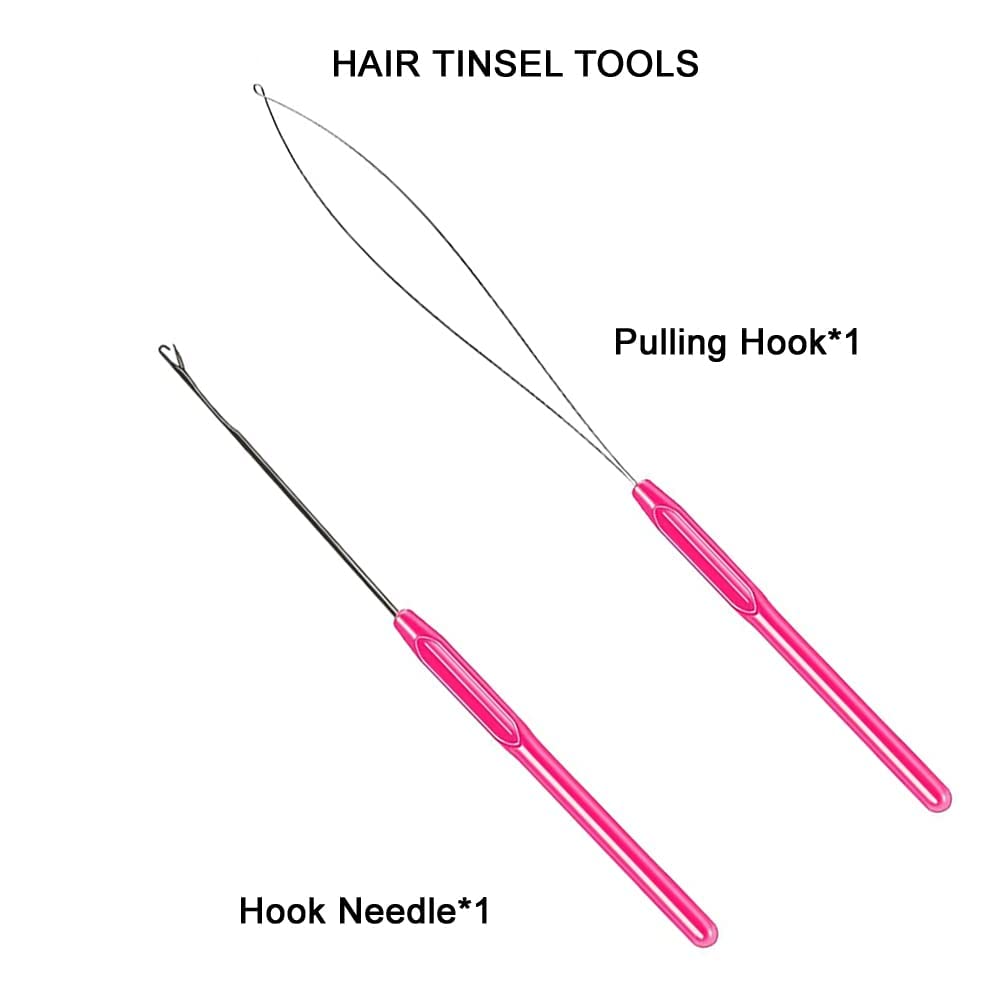 Hair Tinsel Kit With Tools 47Inch 1200 Strands glitter Tinsel Hair Extensions Sparkling Shiny Hair Tinsel Strands Kit Heat Resis