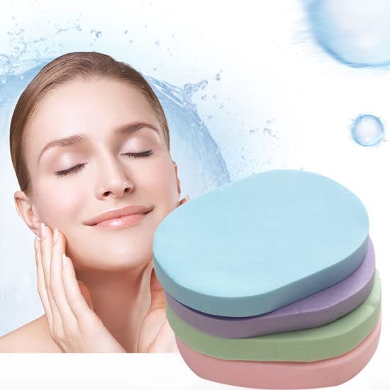 4 Pieces Facial Sponges, Cellulose Face Sponge, Compressed Face Cleansing Washing Sponges, Large Make Up Remover Sponges Pads, B