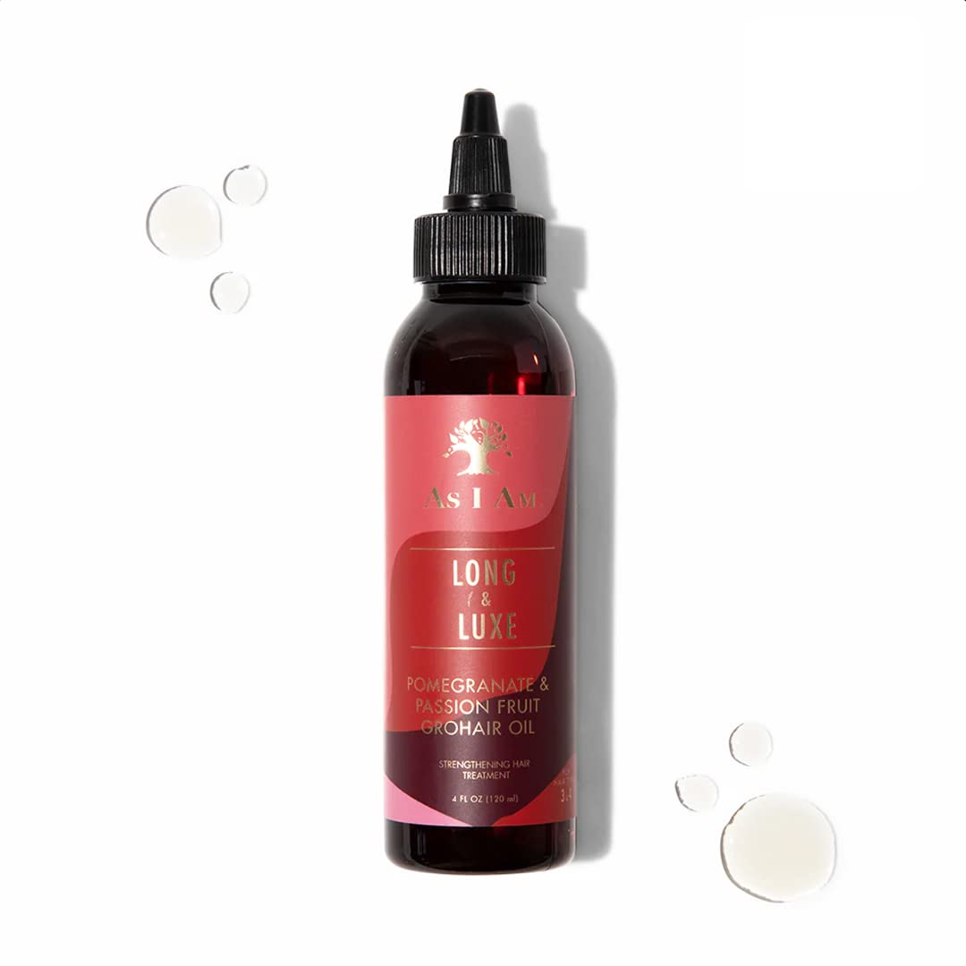 As I Am Long & Luxe GroHair Oil - Pomegranate & Passion Fruit - 4 Fl Oz - Scalp Rejuvenation & Hair Retention