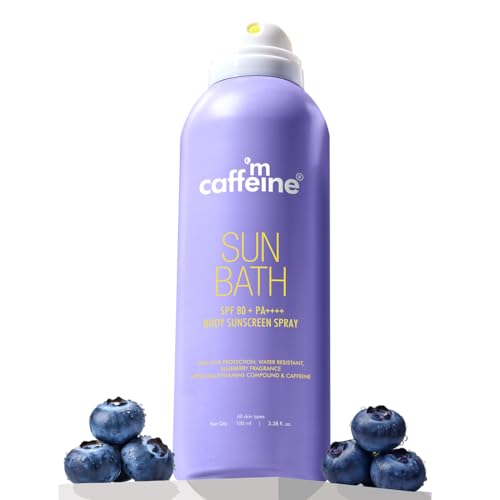 Mcaffeine Sun Bath Spf 80+ Pa ++++ Body Sunscreen Spray | High Uv Protection | Invisible, NonGreasy, 180 Mins Water/Sweat Resis