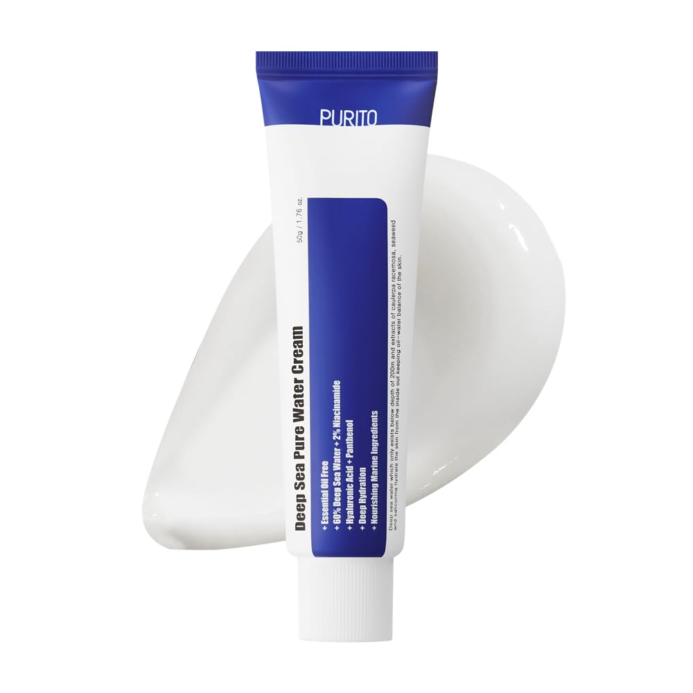Purito [Essential Oil-Free] Deep Sea Pure Water Cream 50G/1.7Fl.Oz, Moisture Cream For Face, Facial Watery Cream, Vegan