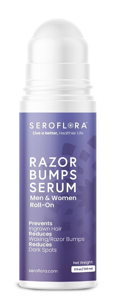 Seroflora Razor Bumps Serum-Ingrown Hair Treatment for Women-Razor Bump for Bikini Area - After Shave & Waxing - Roll-On-Face, L