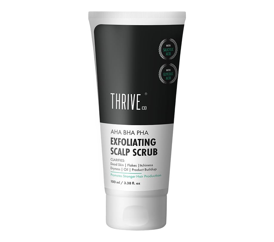 Thriveco Aha Bha Pha Exfoliating Scalp Scrub | Clears Dandruff, Dead Skin, Oil & Product Buildup And Promotes Hair Growth | Acts