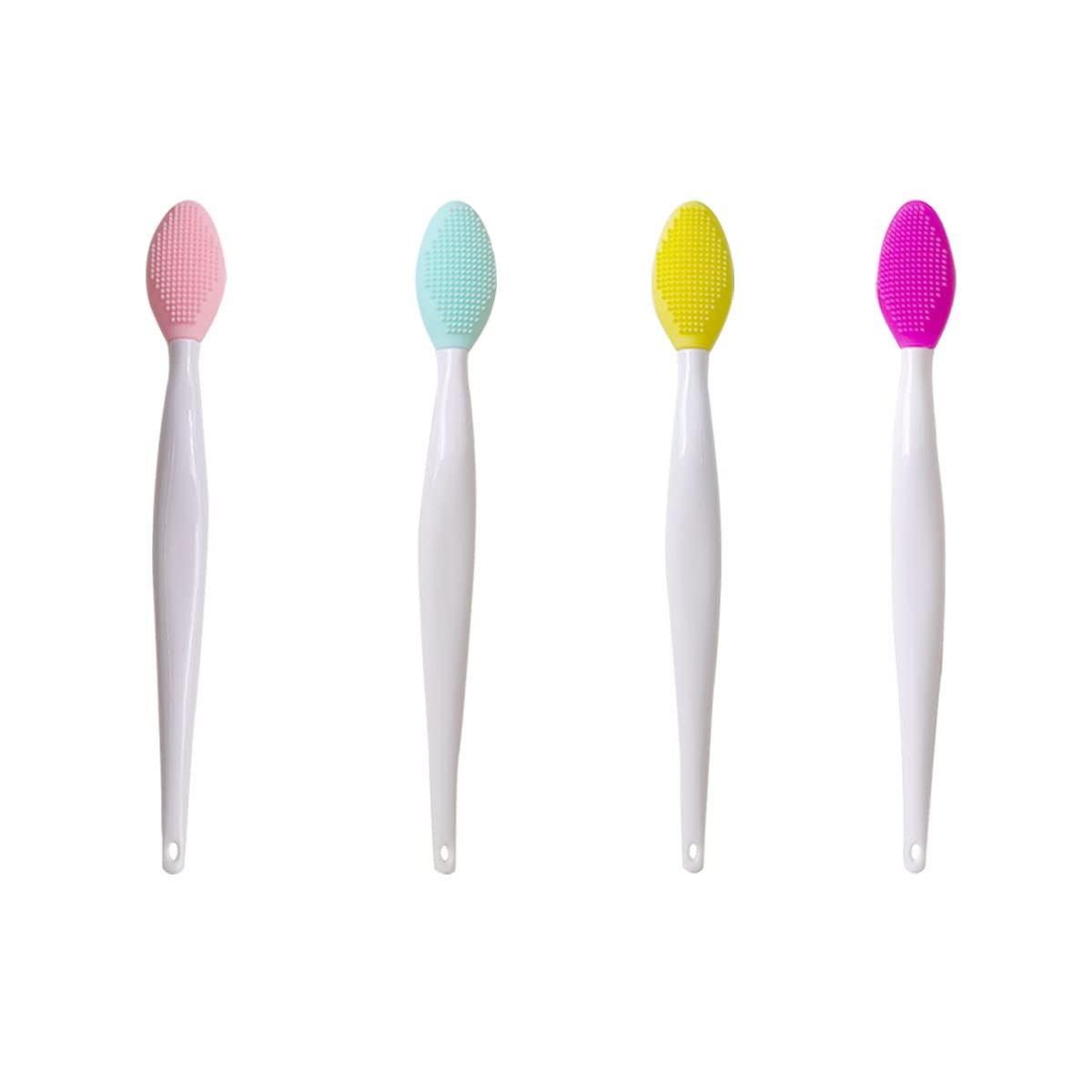 4 PCS Lip Scrub Brush,Double-Sided Silicone Exfoliating Lip Brush Exfoliating Brush for Men Wome Double-sided Soft Lip Brush for
