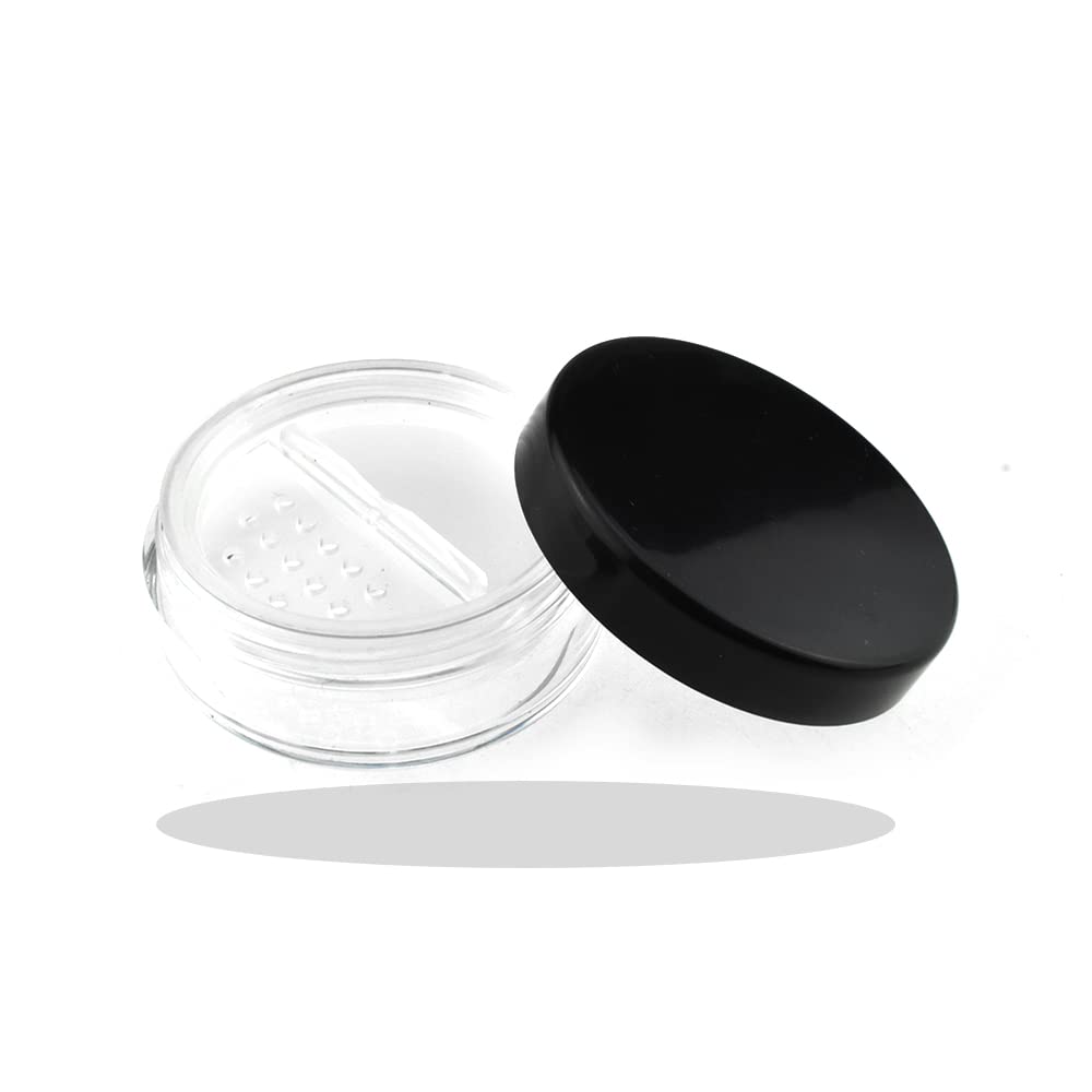 Hahiyo 4Pcs 10Ml/0.34Oz Plastic Empty Travel Powder Container Small Loose Powder Compact Case Makeup Cosmetic Jar Refillable Pow