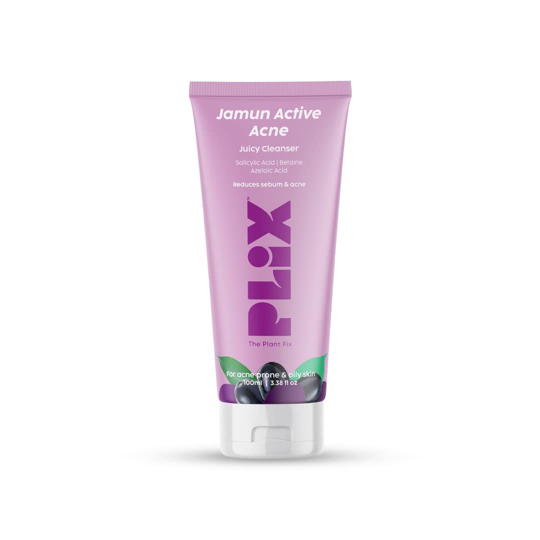 The Plant Fix Plix 0.5% W/W Salicylic Acid Jamun Face Wash Cleanser Gel For Active Acne & Oil Control, For Breakouts | Oily & Ac