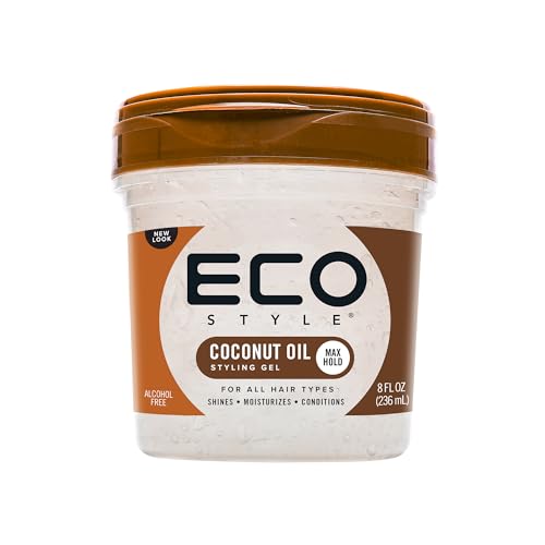 Eco Style Coconut Oil Styling Gel - Adds Luster And Moisturizes Hair - Weightless Styling And Superior Hold - Prevents Breakage